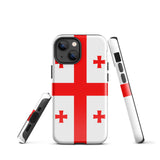 Georgia Georgian Flag iPhone Case 15 14 13 12 11 Pro Max Plus Mini Tough Fitted Hard Protective Shell Glossy Rubber Phone Case Gift Idea
