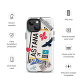 Astana Kazakhstan kazakh Flag iPhone Case 15 14 13 12 11 Pro Max Plus Mini Gift Travel Souvenir