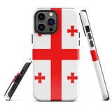 Georgia Georgian Flag iPhone Case 15 14 13 12 11 Pro Max Plus Mini Tough Fitted Hard Protective Shell Glossy Rubber Phone Case Gift Idea