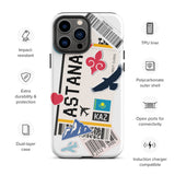 Astana Kazakhstan kazakh Flag iPhone Case 15 14 13 12 11 Pro Max Plus Mini Gift Travel Souvenir