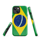 Funda para iPhone 15, 14, 13, 12, 11 Pro Max Plus Mini, resistente y protectora, con bandera brasileña