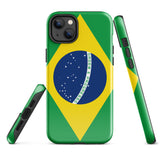 Funda para iPhone 15, 14, 13, 12, 11 Pro Max Plus Mini, resistente y protectora, con bandera brasileña