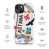 Astana Kazakhstan kazakh Flag iPhone Case 15 14 13 12 11 Pro Max Plus Mini Gift Travel Souvenir