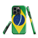 Funda para iPhone 15, 14, 13, 12, 11 Pro Max Plus Mini, resistente y protectora, con bandera brasileña