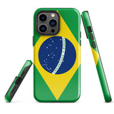 Funda para iPhone 15, 14, 13, 12, 11 Pro Max Plus Mini, resistente y protectora, con bandera brasileña