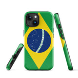 Funda para iPhone 15, 14, 13, 12, 11 Pro Max Plus Mini, resistente y protectora, con bandera brasileña