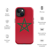 Funda para iPhone 15, 14, 13, 12, 11 Pro Max Plus Mini con bandera marroquí, regalo de recuerdo de viaje