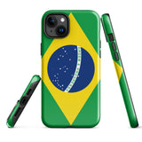 Funda para iPhone 15, 14, 13, 12, 11 Pro Max Plus Mini, resistente y protectora, con bandera brasileña