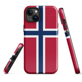 Norway Norwegian Flag iPhone Case 15 14 13 12 11 Pro Max Plus Mini Tough Fitted Hard Protective Shell Glossy Rubber Phone Case Gift Idea