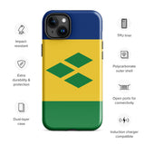 Saint Vincent and the Grenadines Flag iPhone Case 15 14 13 12 11 Pro Max Plus Mini Gift Travel Souvenir