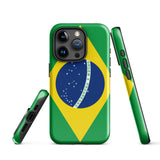 Funda para iPhone 15, 14, 13, 12, 11 Pro Max Plus Mini, resistente y protectora, con bandera brasileña