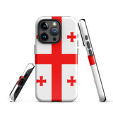 Georgia Georgian Flag iPhone Case 15 14 13 12 11 Pro Max Plus Mini Tough Fitted Hard Protective Shell Glossy Rubber Phone Case Gift Idea