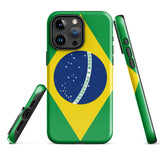 Funda para iPhone 15, 14, 13, 12, 11 Pro Max Plus Mini, resistente y protectora, con bandera brasileña
