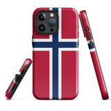 Norway Norwegian Flag iPhone Case 15 14 13 12 11 Pro Max Plus Mini Tough Fitted Hard Protective Shell Glossy Rubber Phone Case Gift Idea