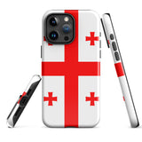 Georgia Georgian Flag iPhone Case 15 14 13 12 11 Pro Max Plus Mini Tough Fitted Hard Protective Shell Glossy Rubber Phone Case Gift Idea