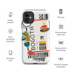 Bogota Colombia Colombian Flag iPhone Case 15 14 13 12 11 Pro Max Plus Mini Travel Souvenir Tourist Beach Lover Food Patriot Gifts